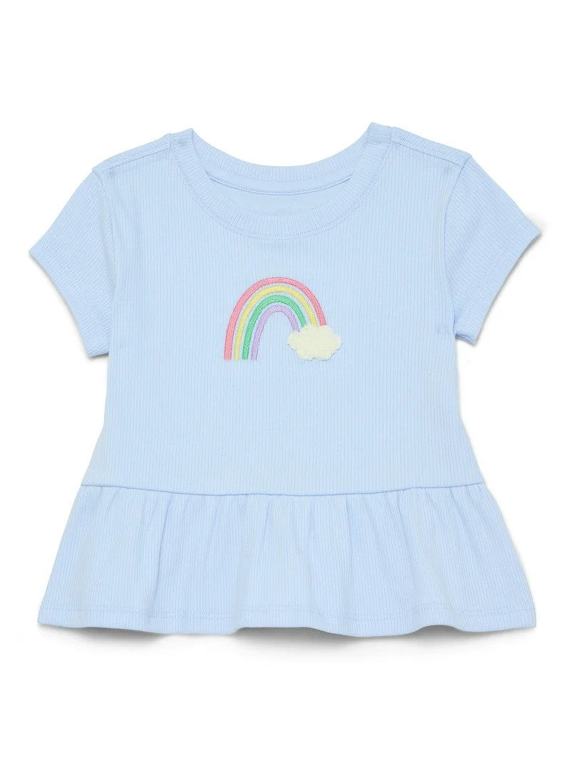 Wonder Nation Baby Girl Peplum Tee, Sizes 0-24 Months | Walmart (US)