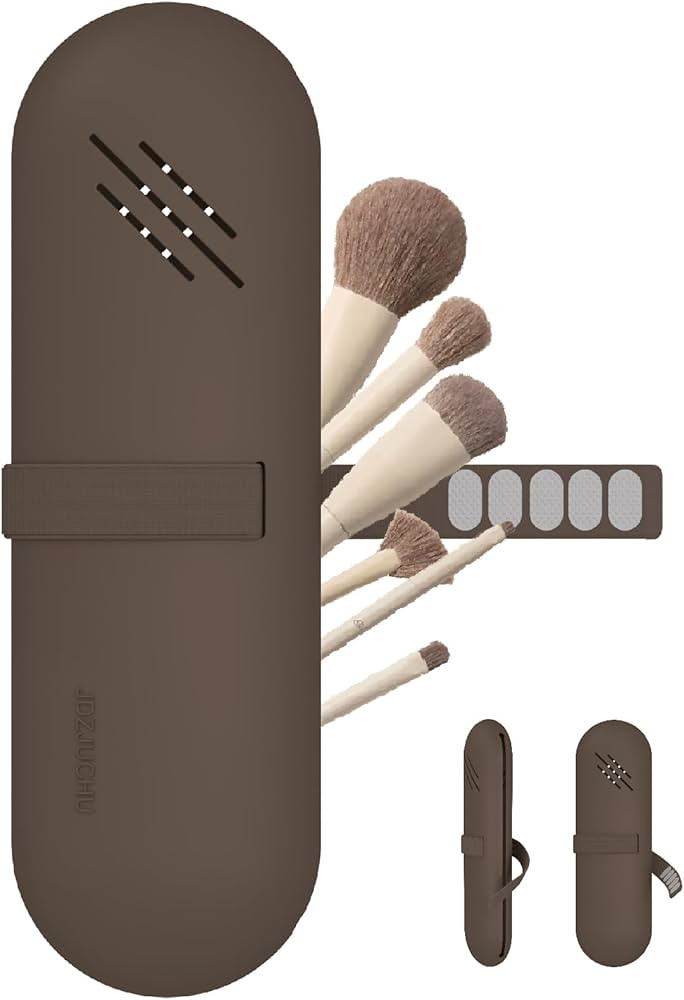 Travel Makeup Brush Holder,Make Up Organizer Bag Case,Cosmetic Pouch,Toiletry Organizer,Silicon S... | Amazon (US)