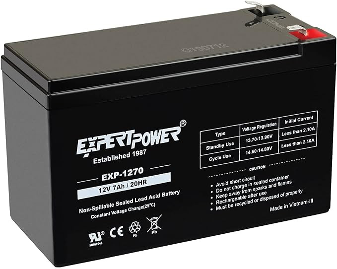 ExpertPower 12v 7ah Rechargeable Sealed Lead Acid Battery | Amazon (US)
