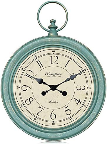 Westzytturm 24 inch Large Rustic Wall Clock Silent Vintage Pocket Watch Farmhouse Wall Clock Batt... | Amazon (US)