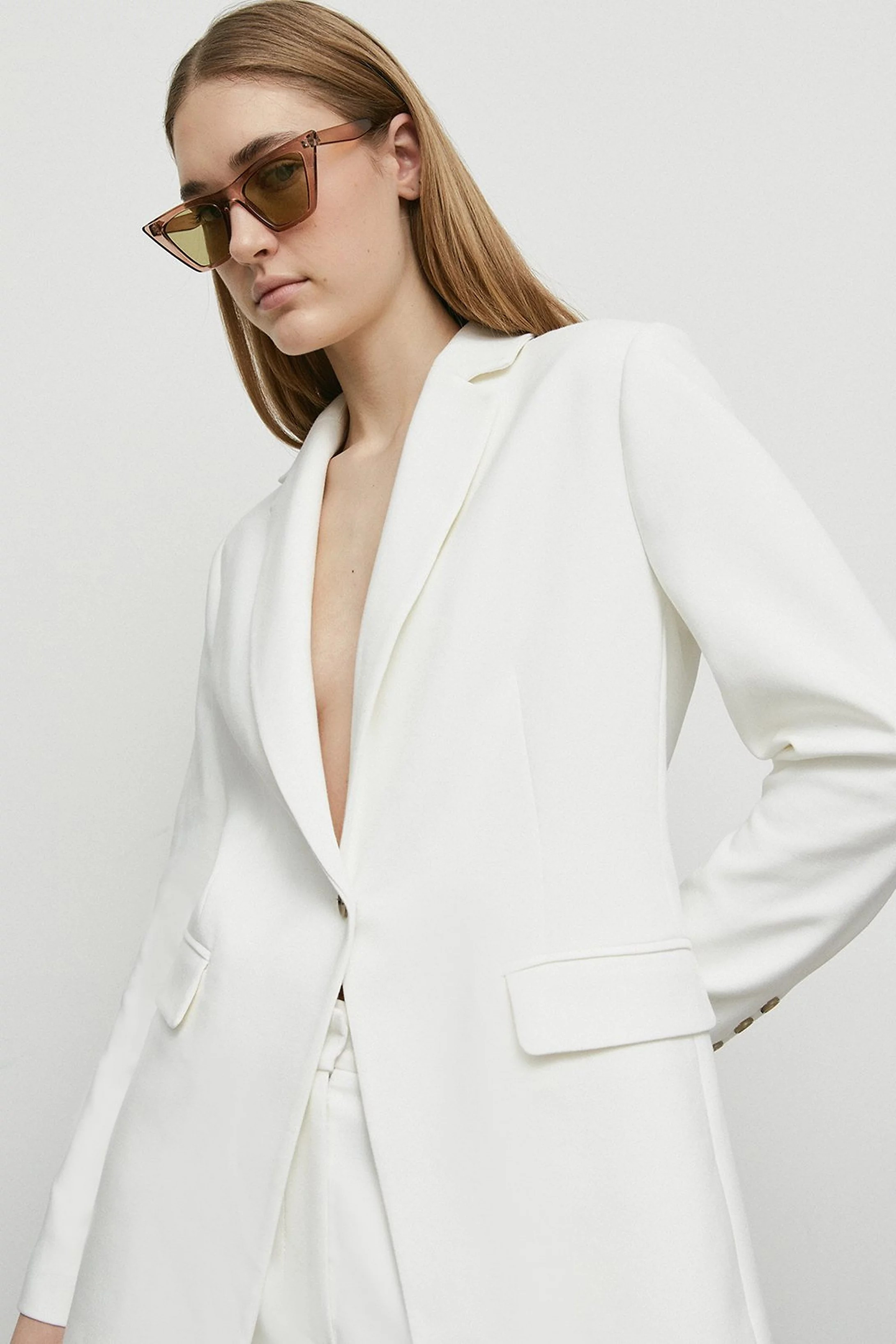 Premium Tailored Single Breasted Longline Jacket | Warehouse UK & IE