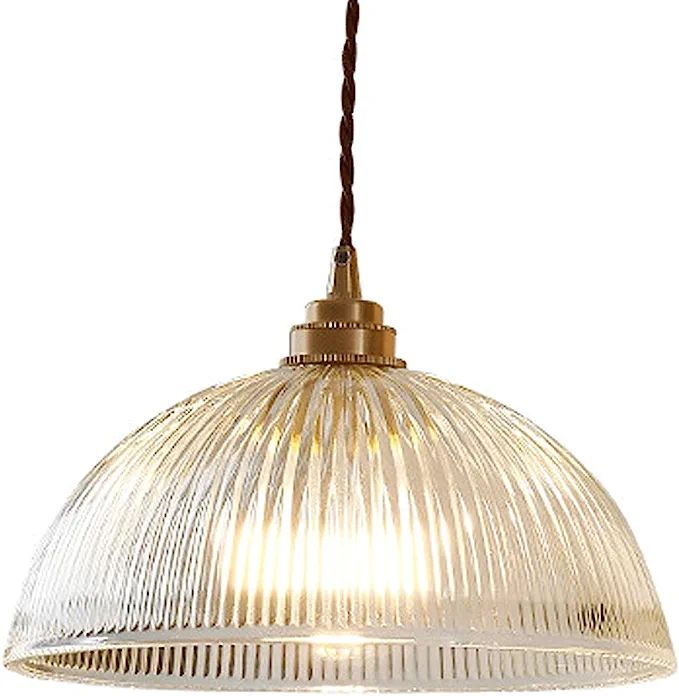 LED Chandeliers, Retro Pendant Light Lighting Light Fixture Brass Lamp Holder Glass Lampshade Cha... | Amazon (US)