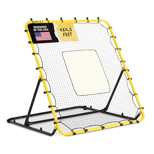 SKLZ Fielding Trainer - Baseball & Softball Pitch-Back Rebound Net - Ground, Line Drive & Fly Ball Return Settings - 4 x 4.5-Foot Steel Frame, UV & Weather Resistant Bungee Net, Easy-Fold Design | Amazon (US)