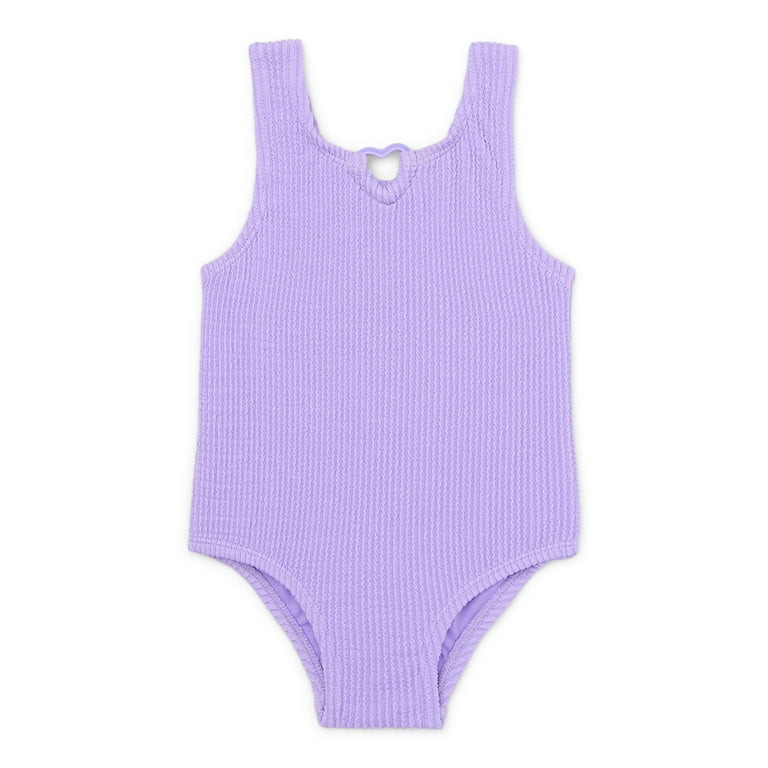 Wonder Nation Toddler Girl Textured One- Piece Swimsuit, Sizes 12M-5T | Walmart (US)