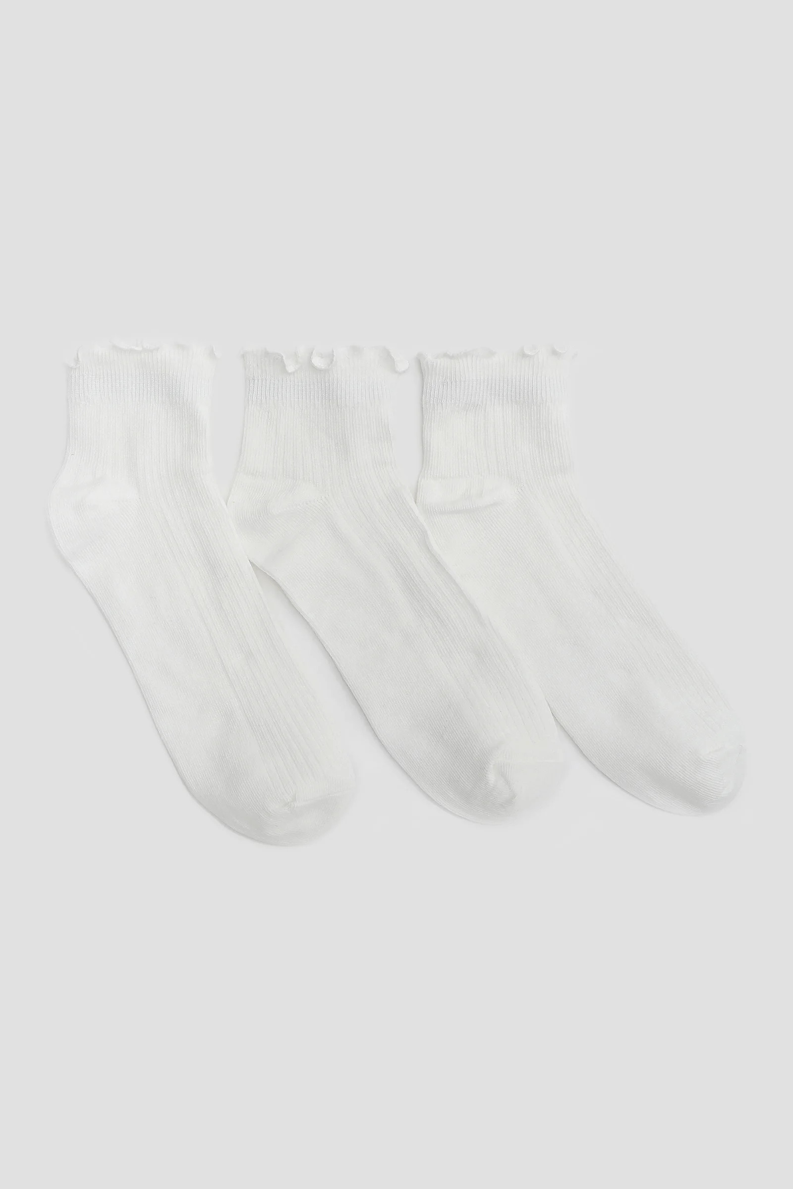3-Pack of Lettuce Hem Demi-Crew Socks | Ardene