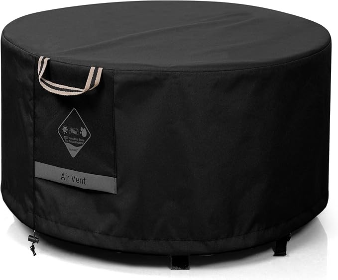 QH.HOME Fire Pit Cover Round Super Waterproof, 48" D X 24" H Outdoor Round Firepit Cover 600D Str... | Amazon (US)