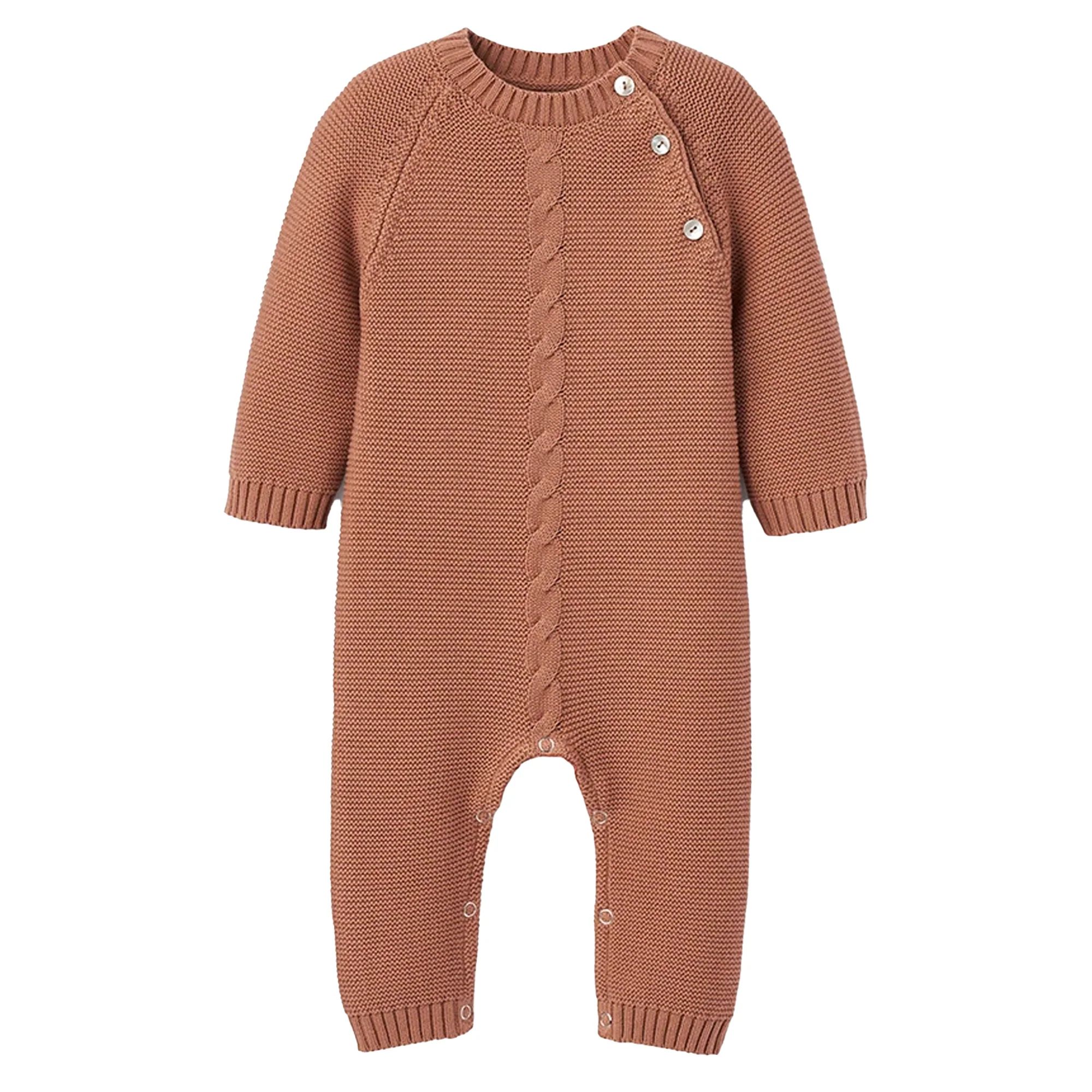 Cable Garter Knit Jumpsuit, Rust | SpearmintLOVE