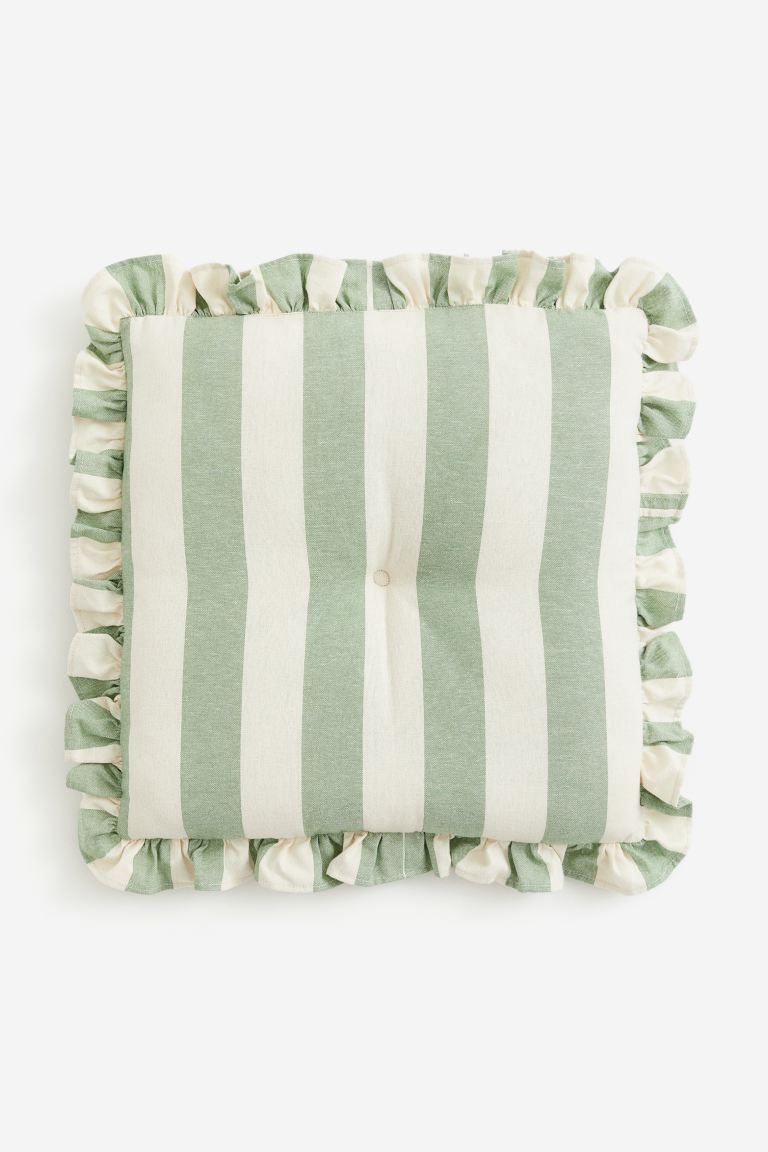 Ruffle-trimmed Cotton Seat Cushion | H&M (US + CA)