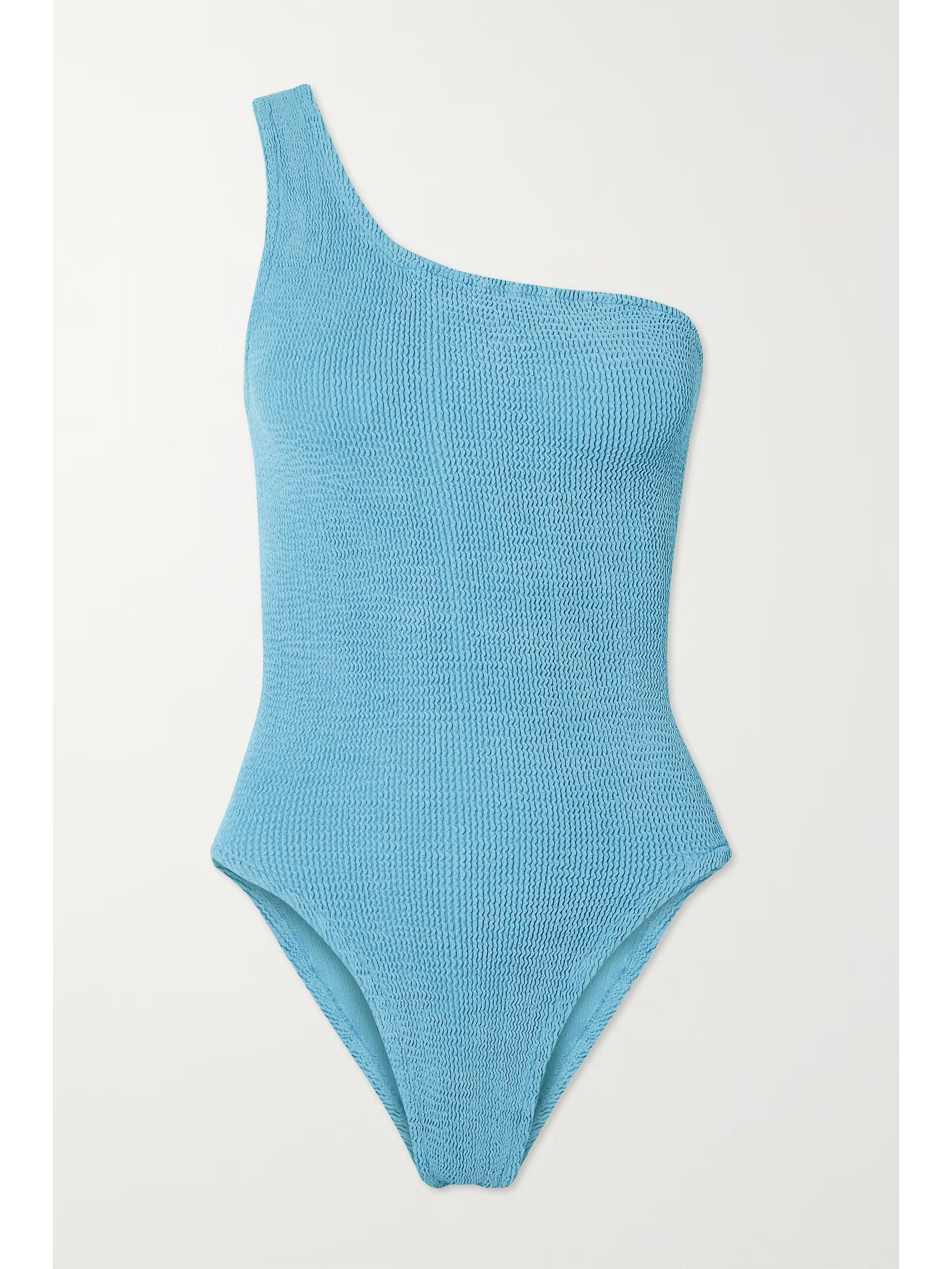 + NET SUSTAIN Nancy one-shoulder seersucker swimsuit | NET-A-PORTER (US)