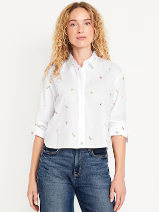 Cropped Button-Down Shirt | Old Navy (US)