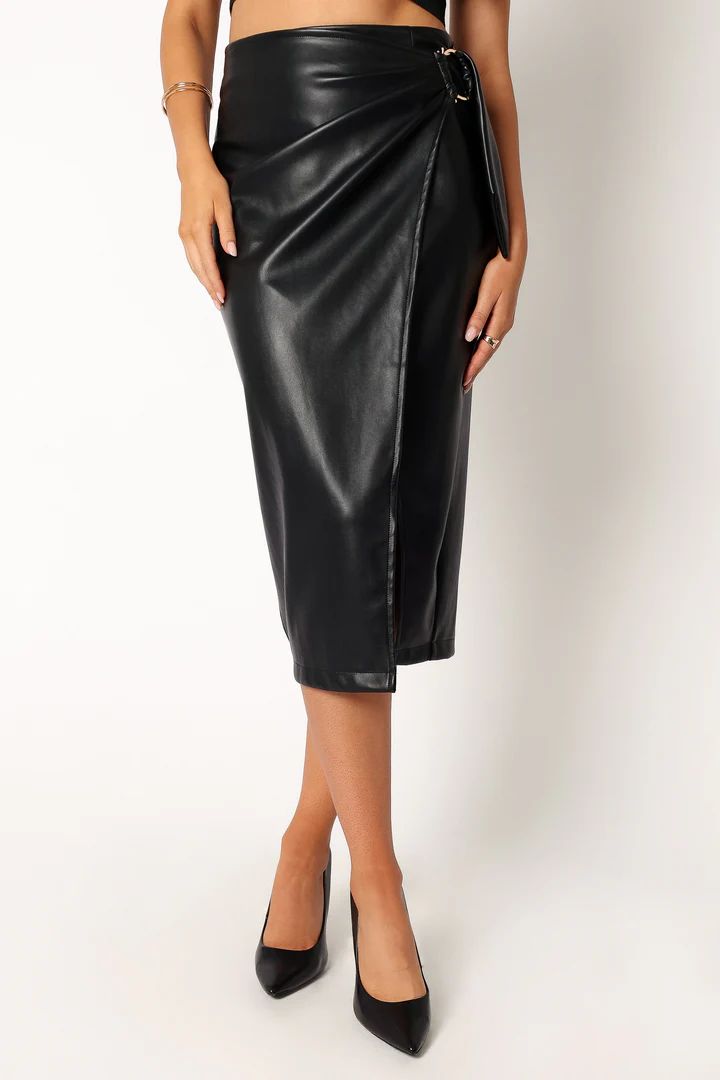 Landry Faux Leather Skirt - Black | Petal & Pup (US)