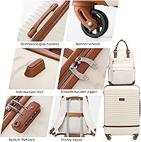 Coolife Suitcase Set 3 Piece Luggage Set Carry On Travel Luggage TSA Lock Spinner Wheels Hardshel... | Amazon (US)