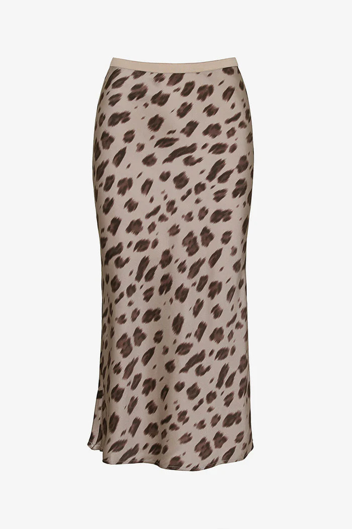 Bar Silk Skirt - Beige Leo | ANINE BING