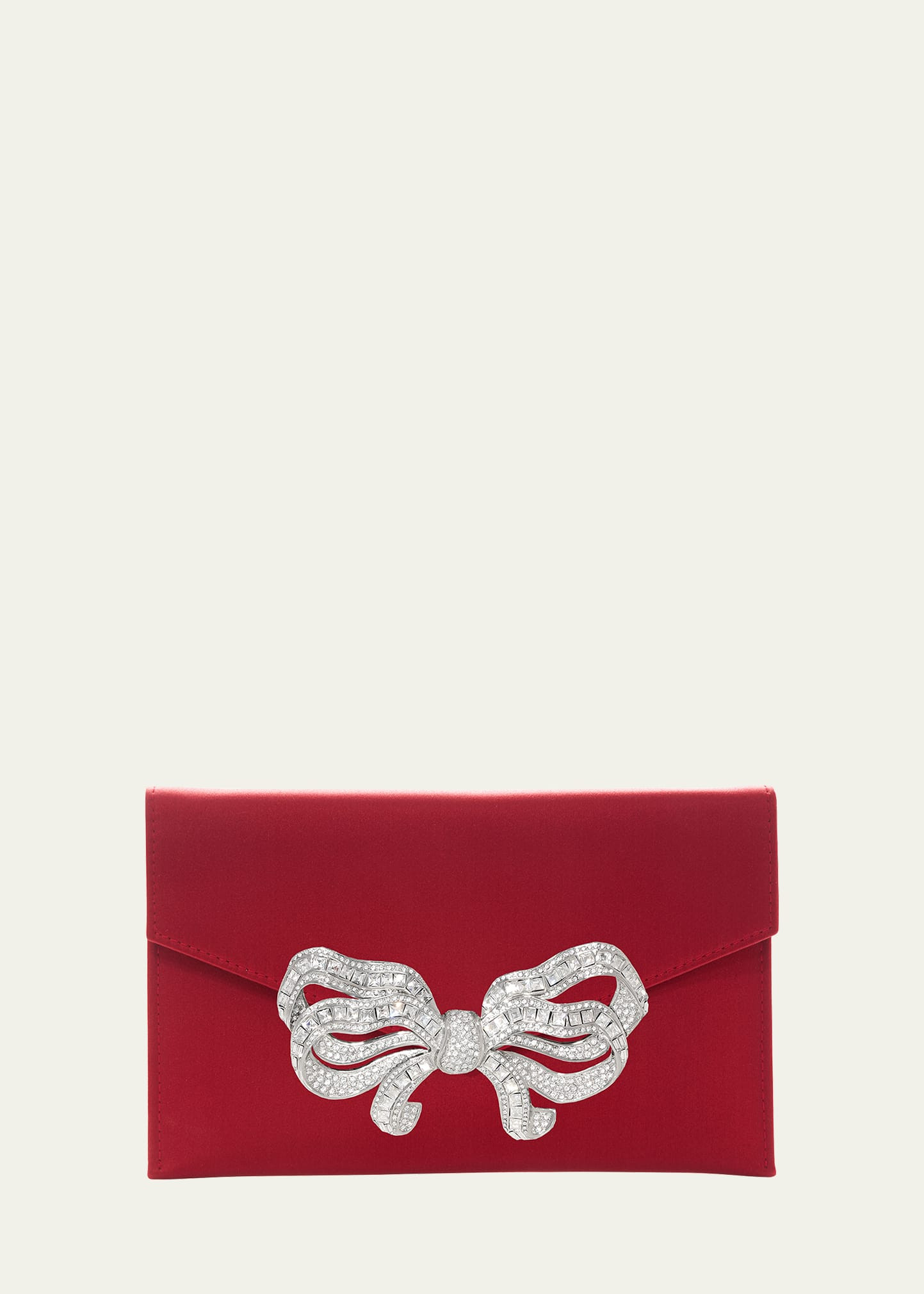 Judith Leiber Couture Crystal Bow Satin Envelope Clutch Bag | Bergdorf Goodman