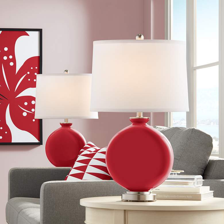Ribbon Red Carrie Table Lamp Set of 2 - #53E78 | Lamps Plus | Lamps Plus