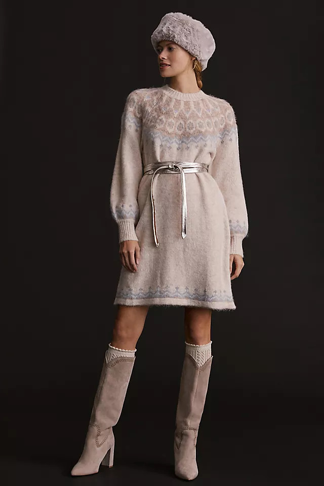 Puff-Sleeved Sweater Mini Dress | Anthropologie (US)