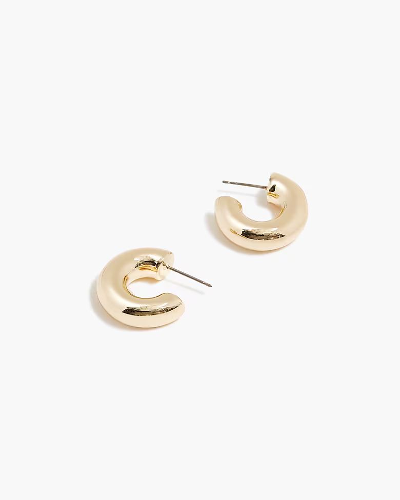 Gold chunky small hoop earrings | J.Crew Factory