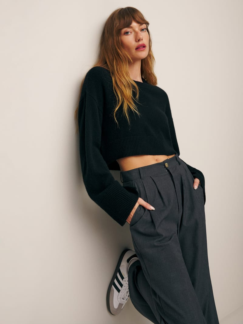 Paloma Cropped Cashmere Crew | Reformation (Global)