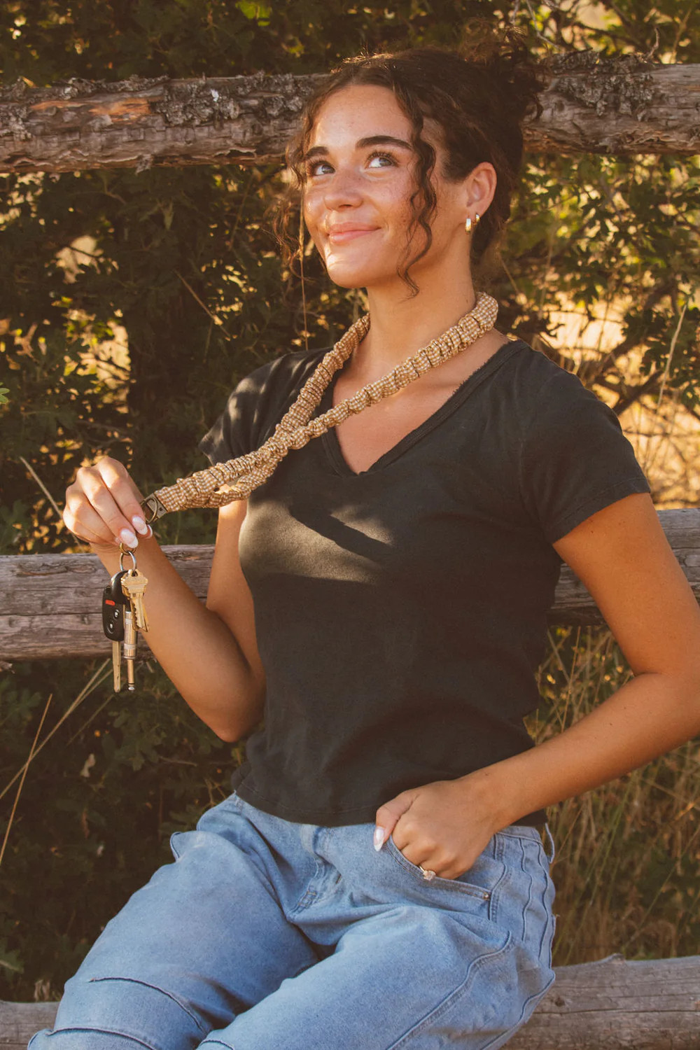 Mustard Gingham Lanyard | Shop Andi