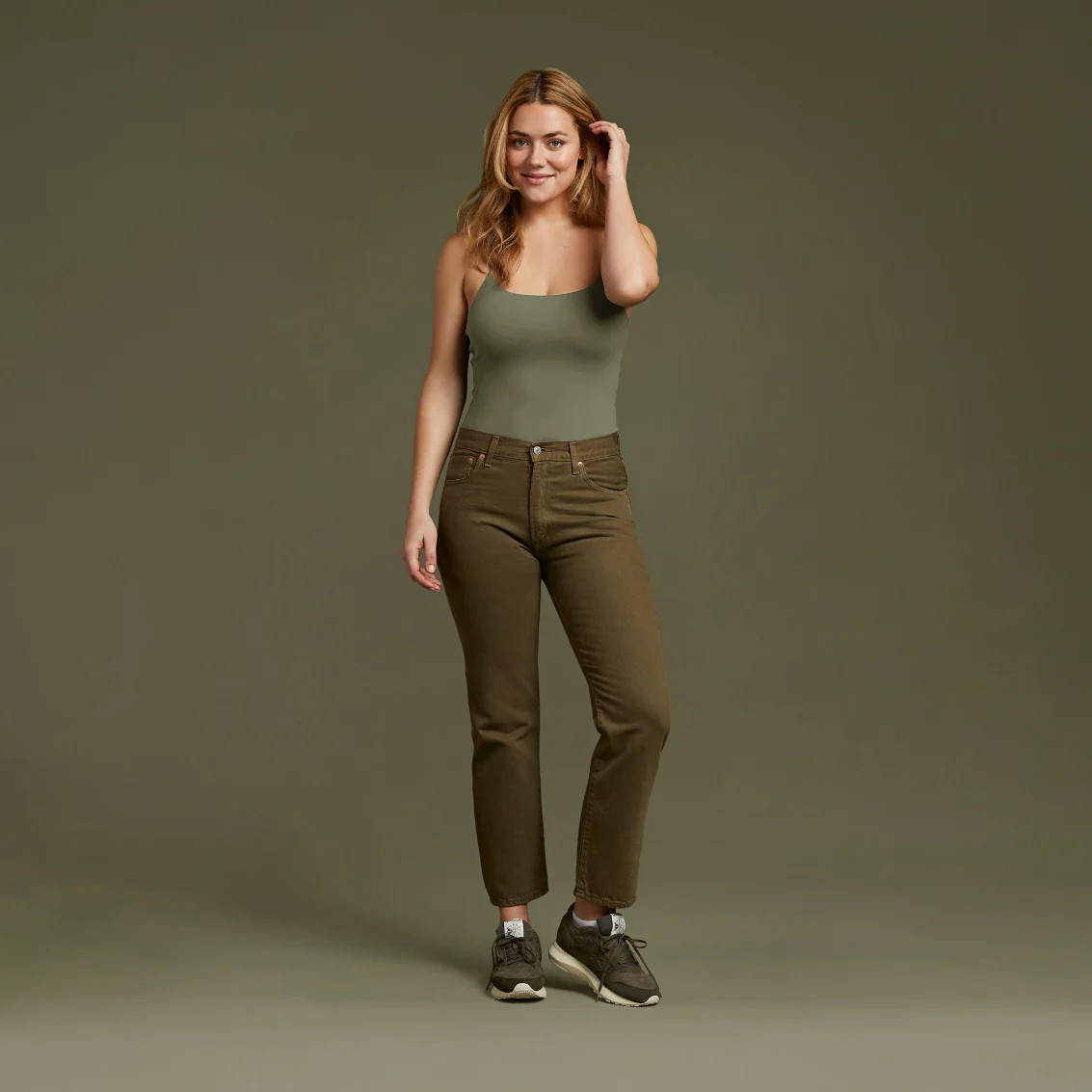 Women's Cami Bodysuit - Dark Olive - nuuds | nuuds