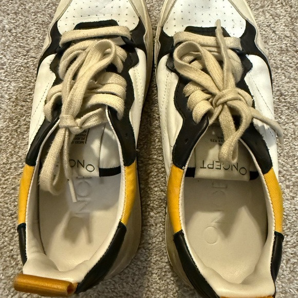 ONCEPT White and Black Sneakers with Yellow Accents | Poshmark