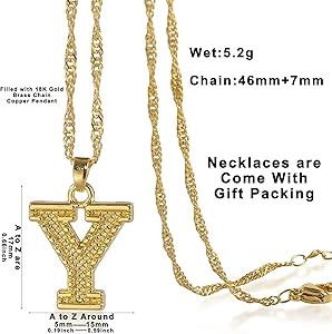 Dainty Initial Necklaces for Women, 26 Alphabet Pendant Chain Necklace from A-Z, 18K Gold Plated ... | Amazon (US)