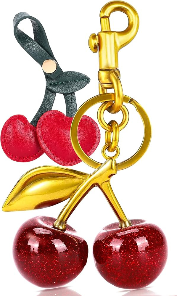 2pcs Cherry Bag Charms Purse Charms Keychain- Car Cherry Accessories keychian Gifts for Women Bir... | Amazon (US)