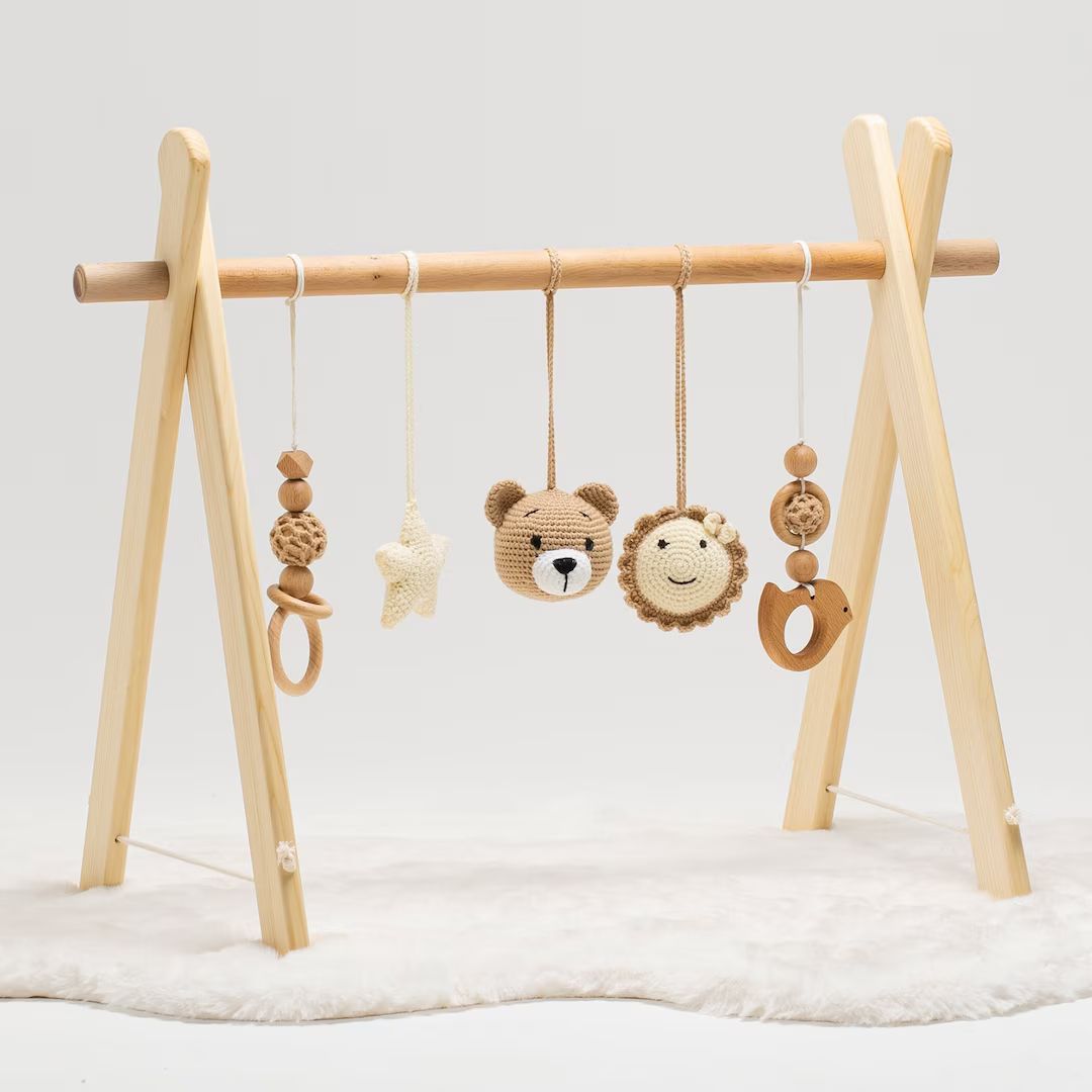 Activity Baby Play Gym Wooden Toys With Handmade Hanging - Etsy | Etsy (US)