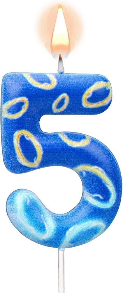 Number Candle, Blue Birthday Candle Anime Themed Birthday Candle Cartoon Candles Cake Topper for ... | Amazon (US)
