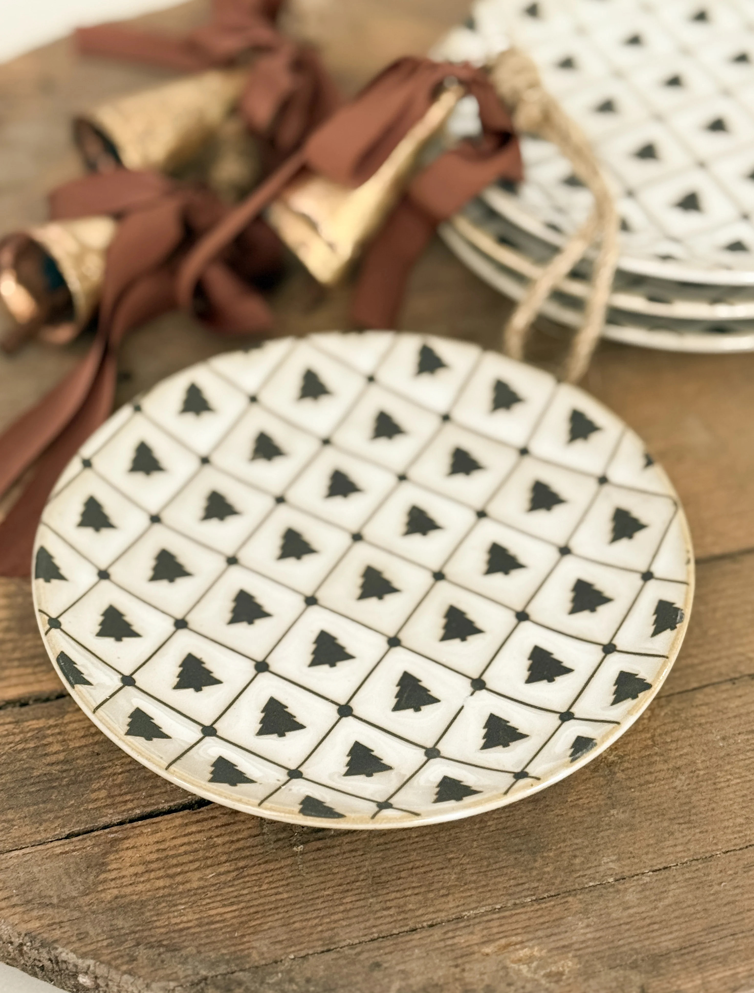 Holiday Tree Dessert Plates | Cottage and Key