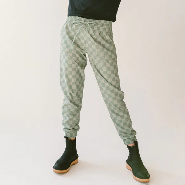 Destination Joggers, Olive Checkers | Albion Fit