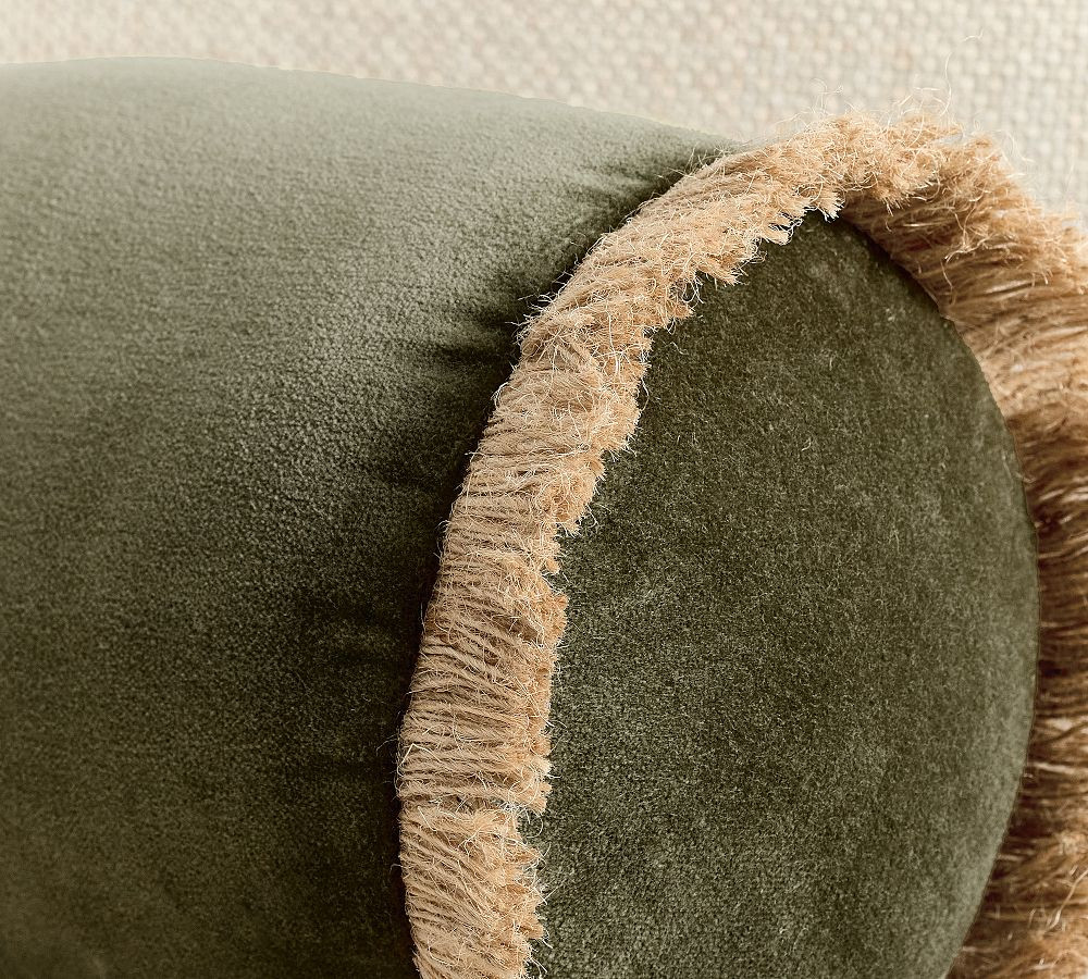 Everywhere Velvet With Fringe Bolster | Pottery Barn (US)