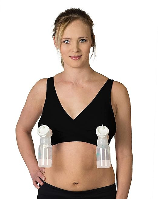 Essential Pump&Nurse All in One Nursing and Hands Free Pumping Bra, US Company, Black M | Amazon (US)