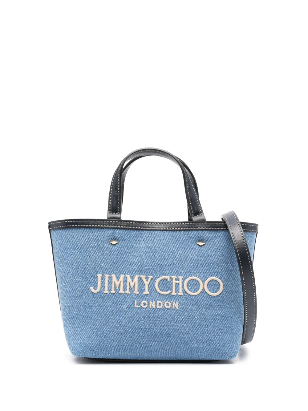 Jimmy Choo Mini Marli Denim Tote Bag | Blue | FARFETCH | Farfetch Global