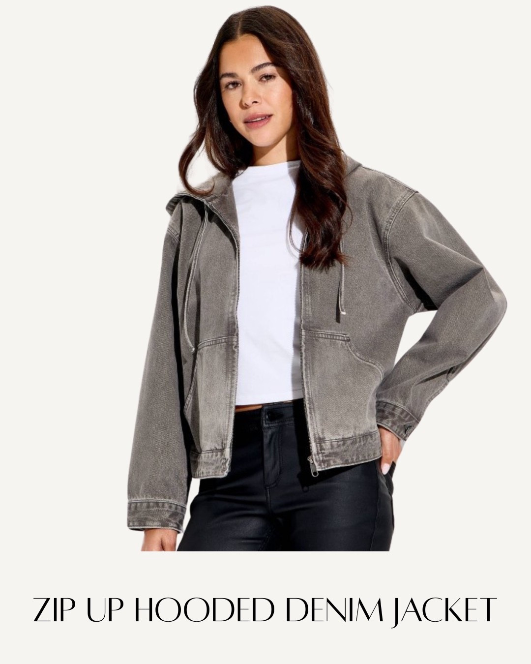 Zip up hooded grey denim jacket, target style, target finds, winter style, spring style. Zip up jacket, grey denim, date night, cool weatherr

#LTKmomlife #LTKootd #LTKSeasonal