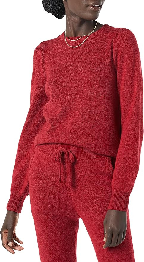 Amazon Essentials Women's Soft Touch Pleated Shoulder Crewneck Sweater | Amazon (US)