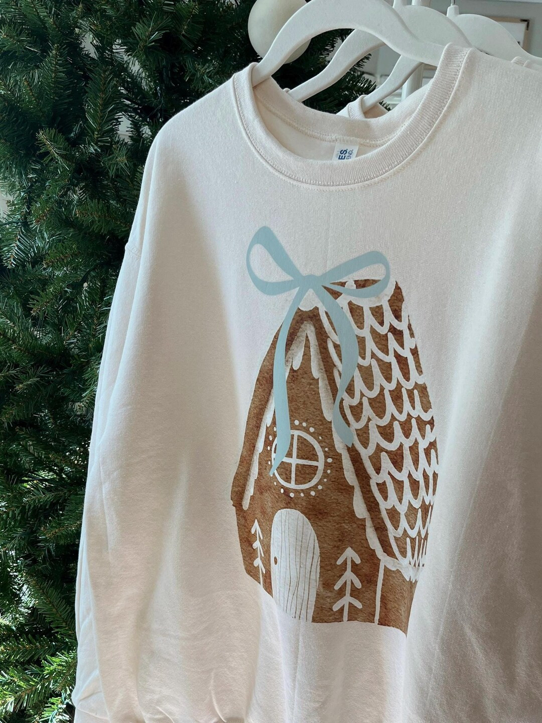 Gingerbread House Bow Sweatshirt: Cozy Holiday Crewneck - Etsy | Etsy (US)