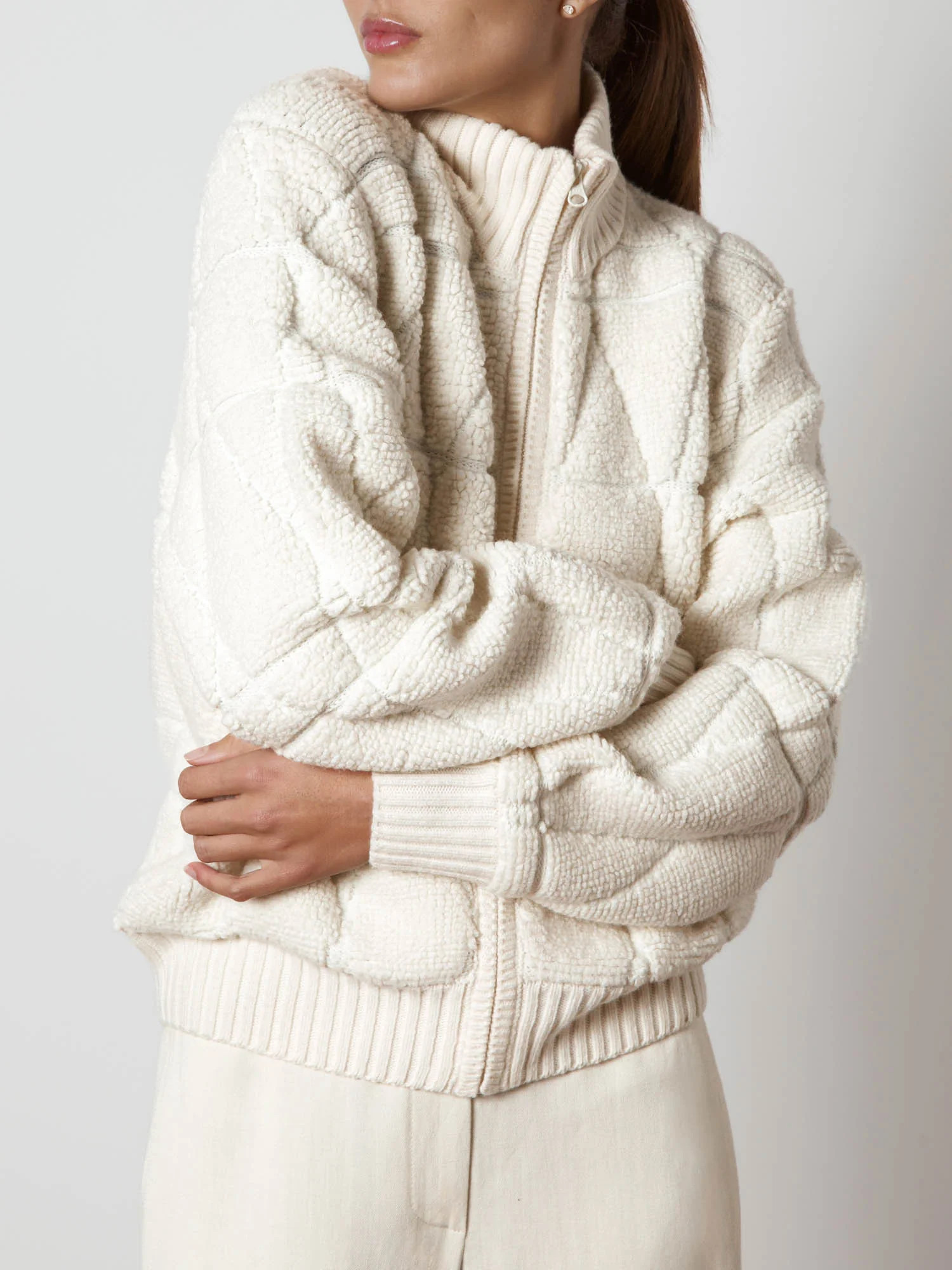 Women's Avalon Bomber Cardigan in Ivory | Brochu Walker | Brochu Walker
