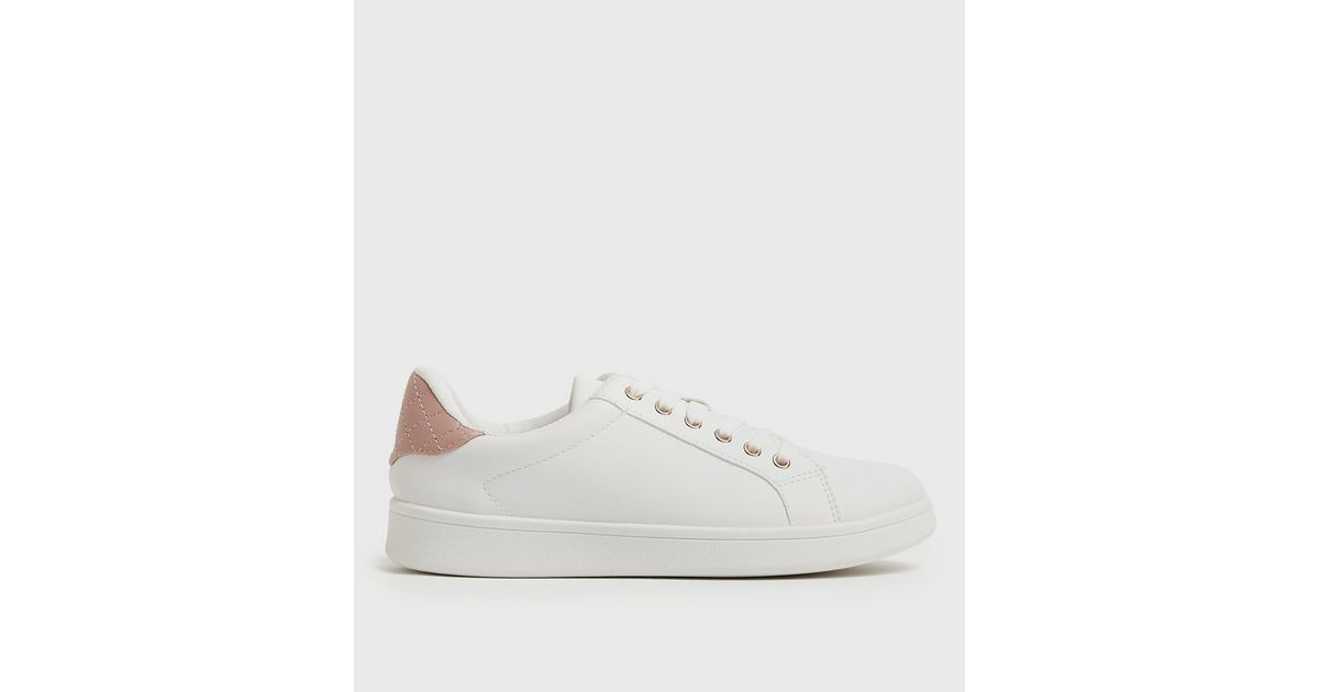 Girls White Quilted Panel Lace Up Trainers
						
						Add to Saved Items
						Remove from Save... | New Look (UK)