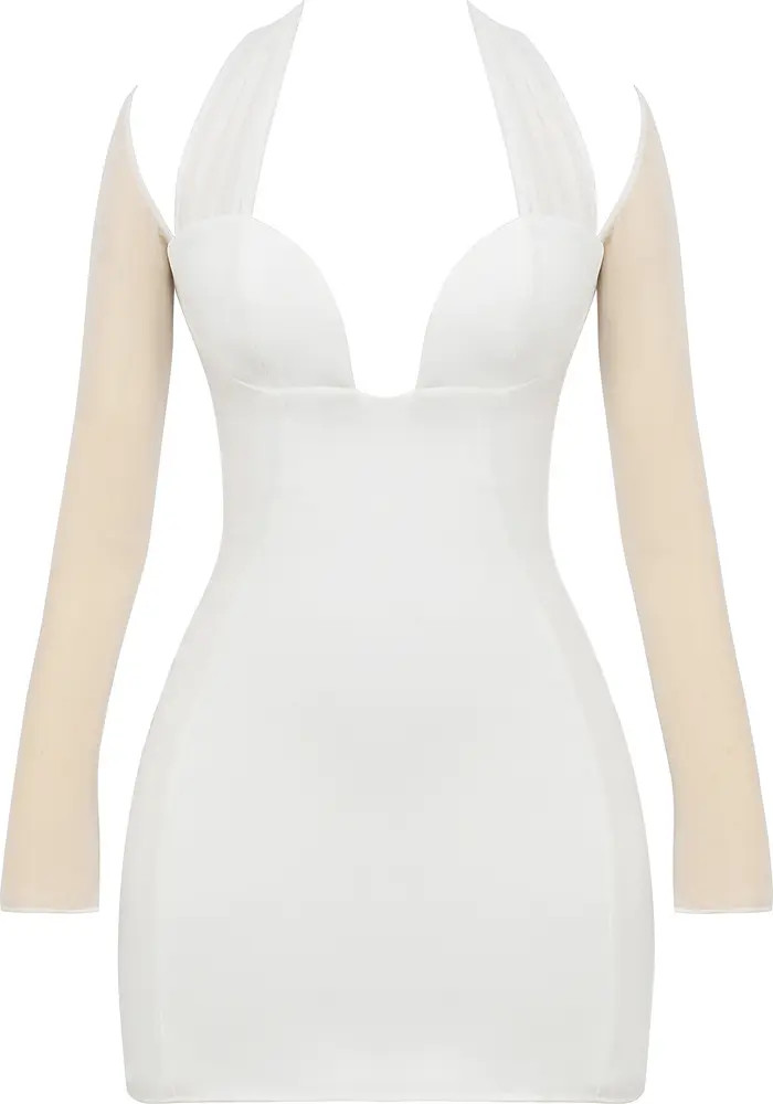 Holly Plunge Long Sleeve Minidress | Nordstrom