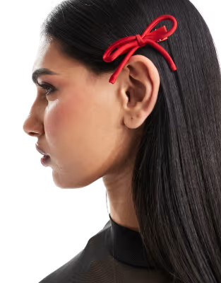 Kaiia bow hairclips in red | ASOS (Global)