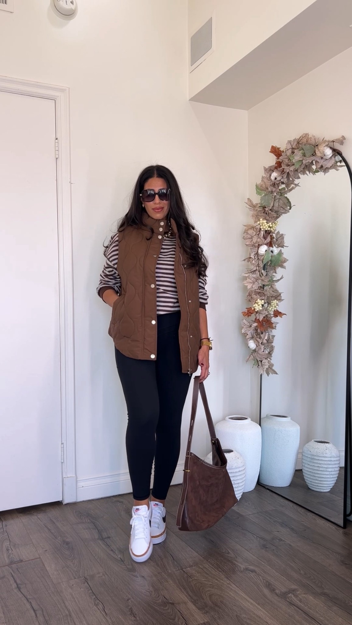 Casual fall outfit idea! Wearing medium in leggings, large in sweatshirt and medium in puffer vest 

#LTKFindsUnder50 #LTKSeasonal #LTKStyleTip