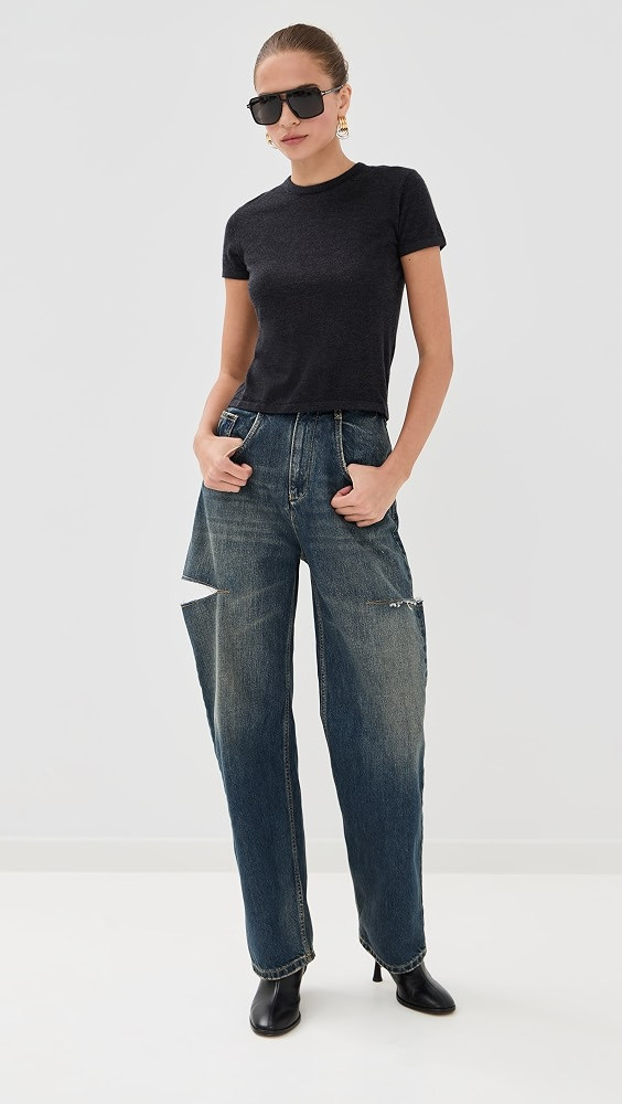 Denim Jeans with Slash Details | Shopbop