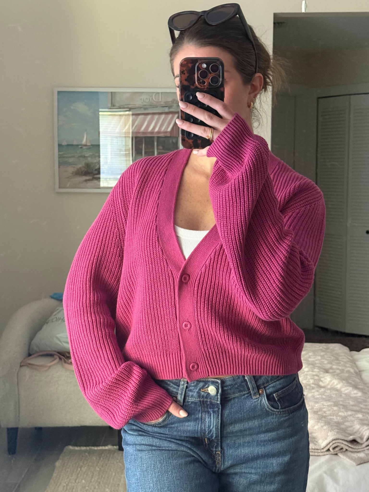 Loving the color and fit (and price ) of this cardigan!! 

So good for work and casual - even over a Pilates set to and from classes! 

#LTKFindsUnder50 #LTKSaleAlert #LTKStyleTip