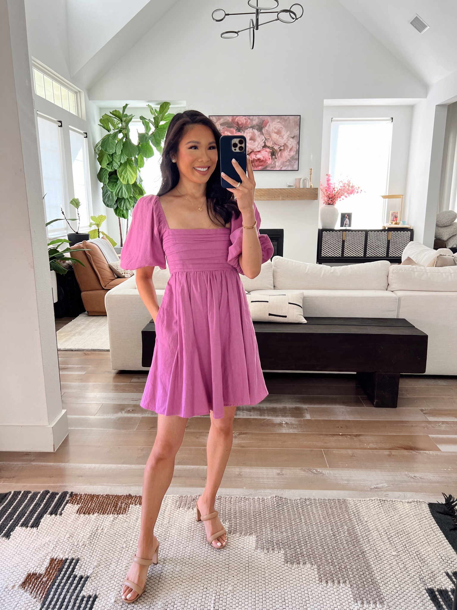 Linen dress with pockets on sale for 20% off plus an extra 15% off with code DRESSFEST. Wearing size XS, love how this is nursing and maternity friendly. Great summer outfit to wear with white leather sneakers, heels or sandals. 

Lip liner is in the shade iconic nude and liquid lipstick is in shade my type. 

#LTKStyleTip #LTKSaleAlert