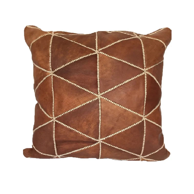 Natural Leather Pillow Cover Tan Decorative For Couch Throw | Etsy | Etsy (US)