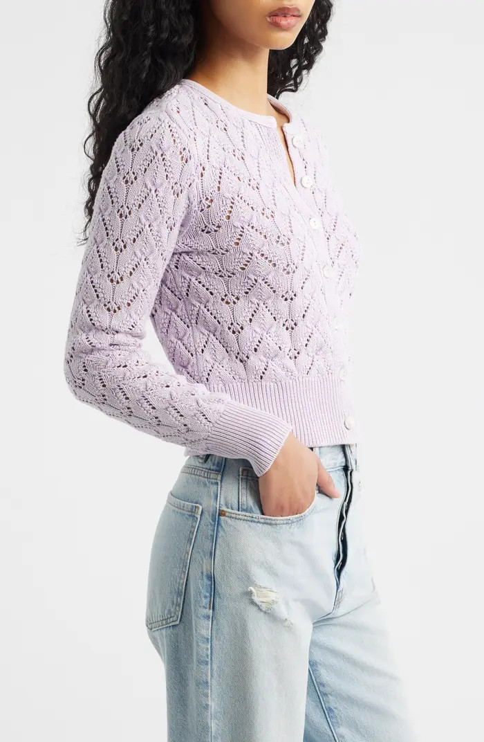 Pretty in Cotton Pointelle Cardigan | Nordstrom