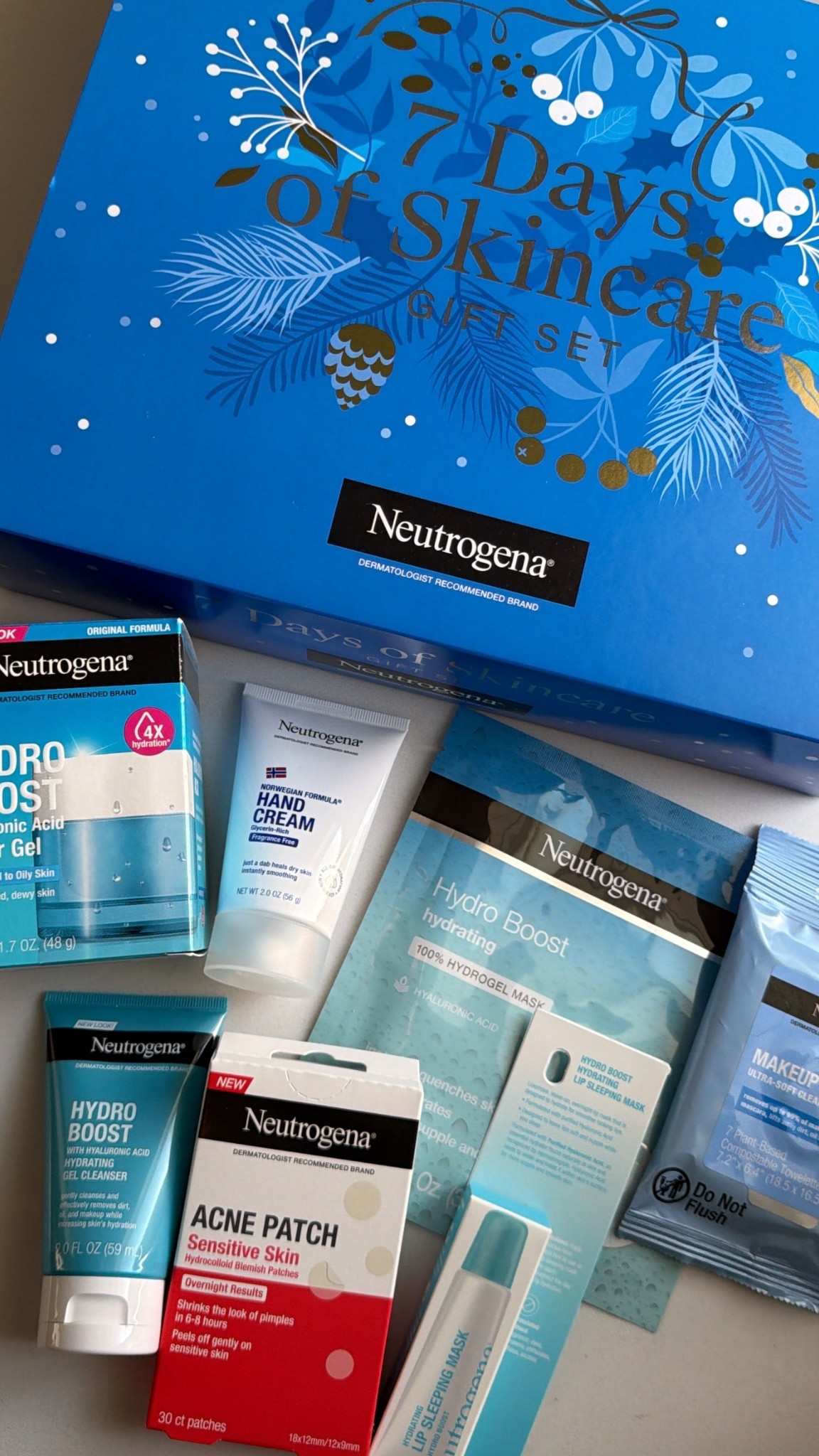 The perfect holiday skincare gift set 🎄🎁

7 Days of Skincare Gift Set by Neutrogena

Includes all these daily essentials: 

- Sensitive Skin Blemish Patches 
- Hydro Boost Water Gel 
- Hydro Boost Lip Sleeping Mask 
- Makeup Remover Cleansing Wipes 
- Norwegian Formula Hand Cream 
- Hydro Boost Cleansing Gel 
- Hydro Boost Hydrogel Mask 

#neutrogena #skincare #holidaygiftset #giftguide 

#LTKBeauty #LTKGiftGuide #LTKHoliday
