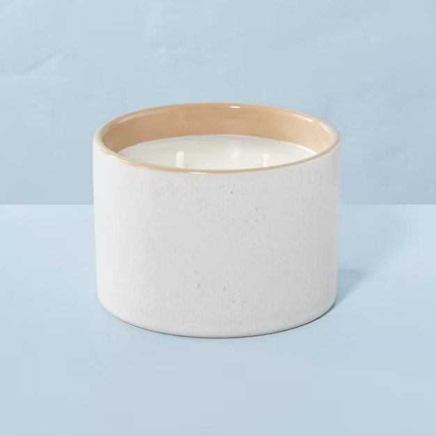11.7oz Lemon Pie Medium Tonal Ceramic 2-Wick Candle Cream - Hearth & Hand™ with Magnoli... | Target