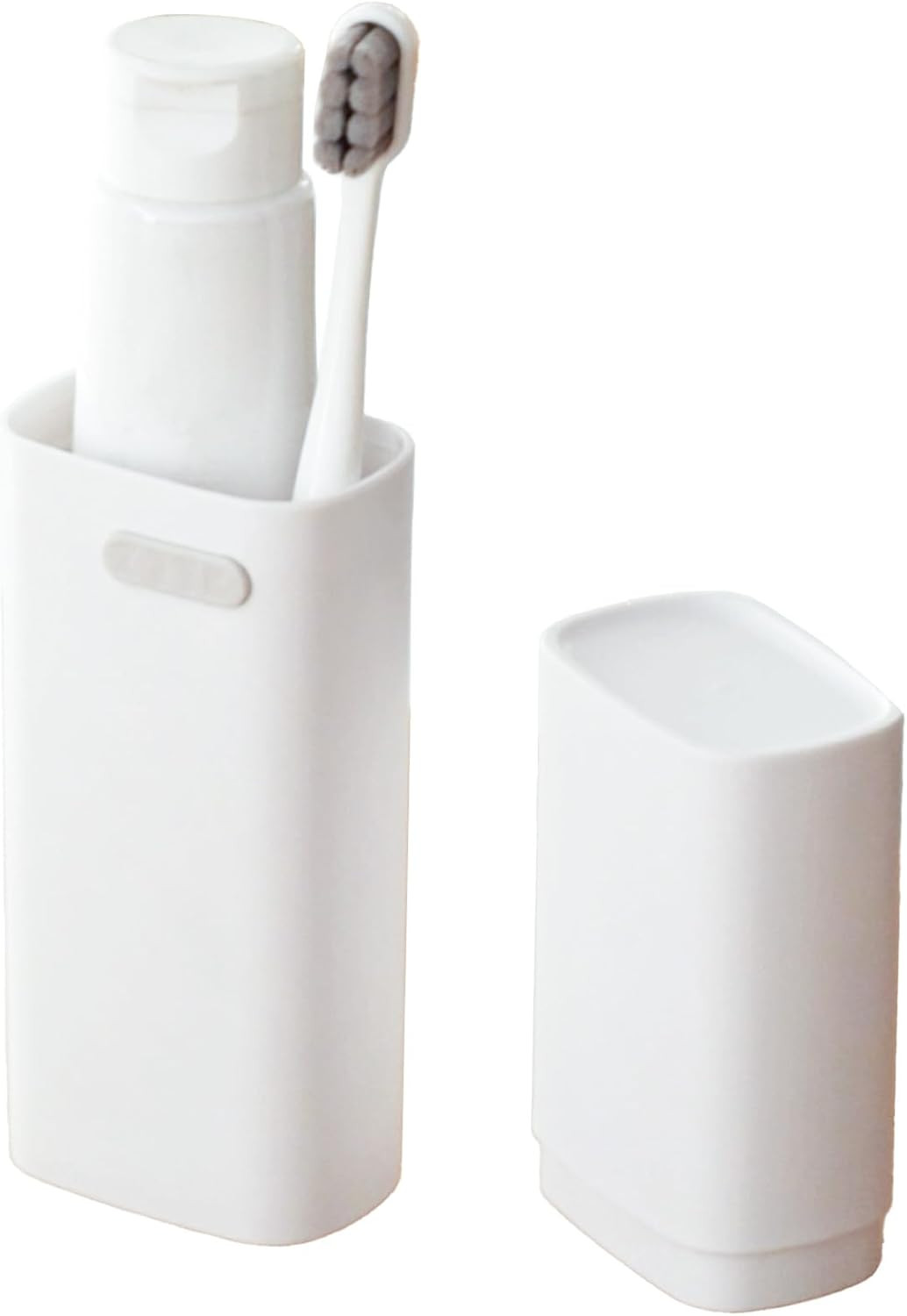 Compact Small White Travel Toothbrush Holder Case with Ventilation Hole, Portable Travel Toothbru... | Amazon (US)